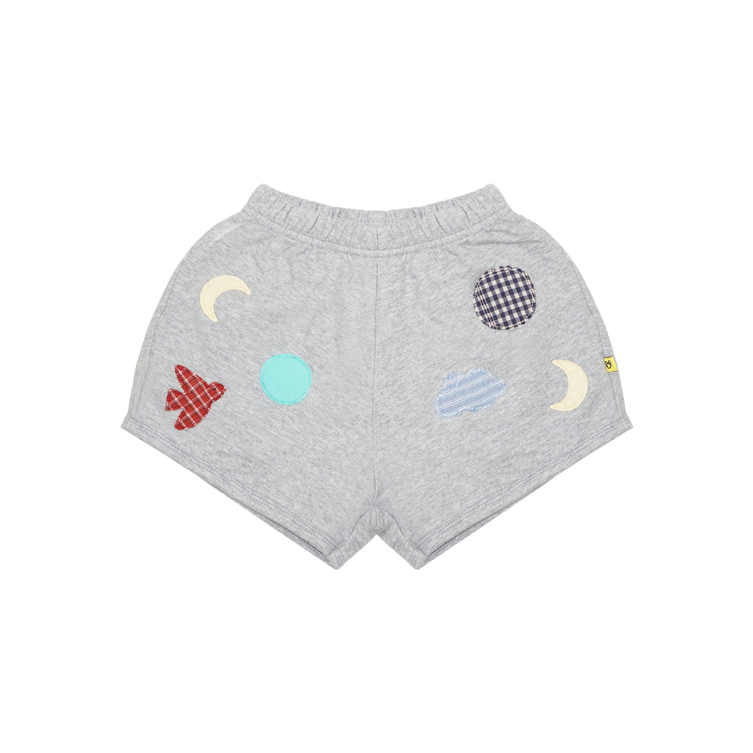 Patch Jeresey Shorts Grey Melange
