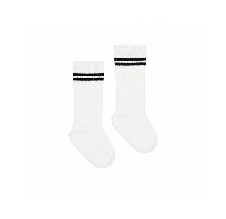 Twin Stripe High Rib Socks