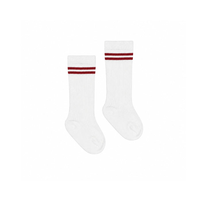 Twin Stripe High Rib Socks