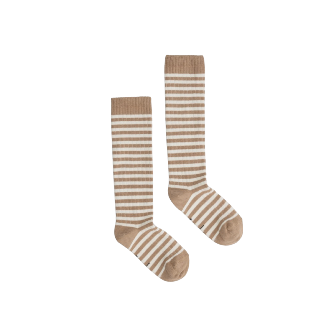 Gray Label Long Ribbed Socks Biscuit - Cream