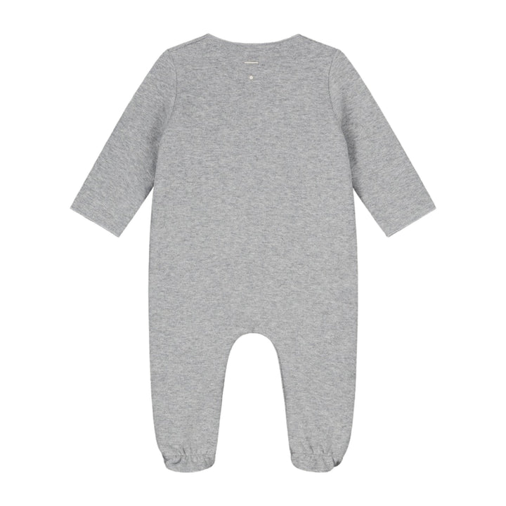 Gray Label Newborn Suit With Snaps GOTS Grey Melange
