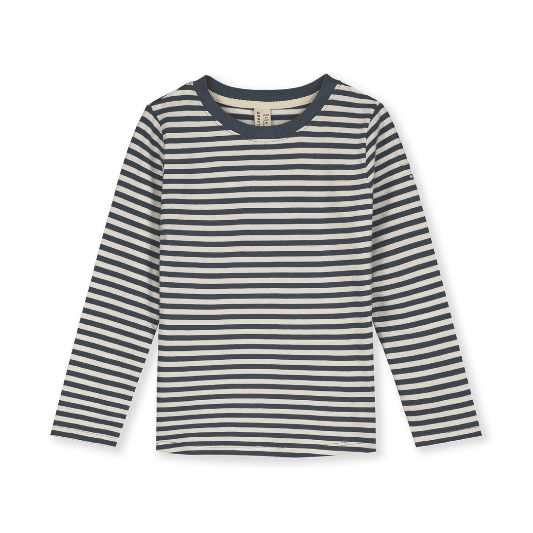 Gray Label Striped Long Sleeve Shirt Blue Grey - Cream