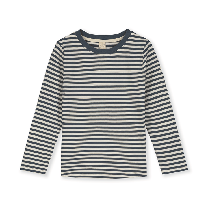 Gray Label Striped Long Sleeve Shirt Blue Grey - Cream