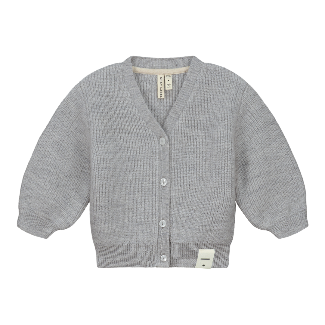 Gray Label Baby Knitted Cardigan Grey Melange - La Gentile Store