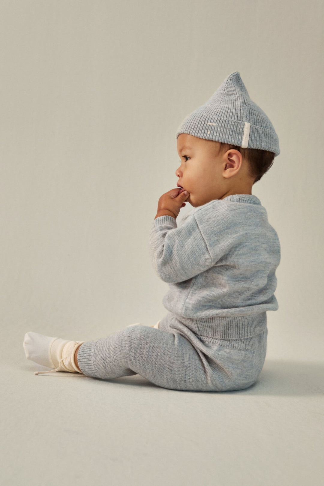 Gray Label Knitted Baby Pants Grey Melange - La Gentile Store
