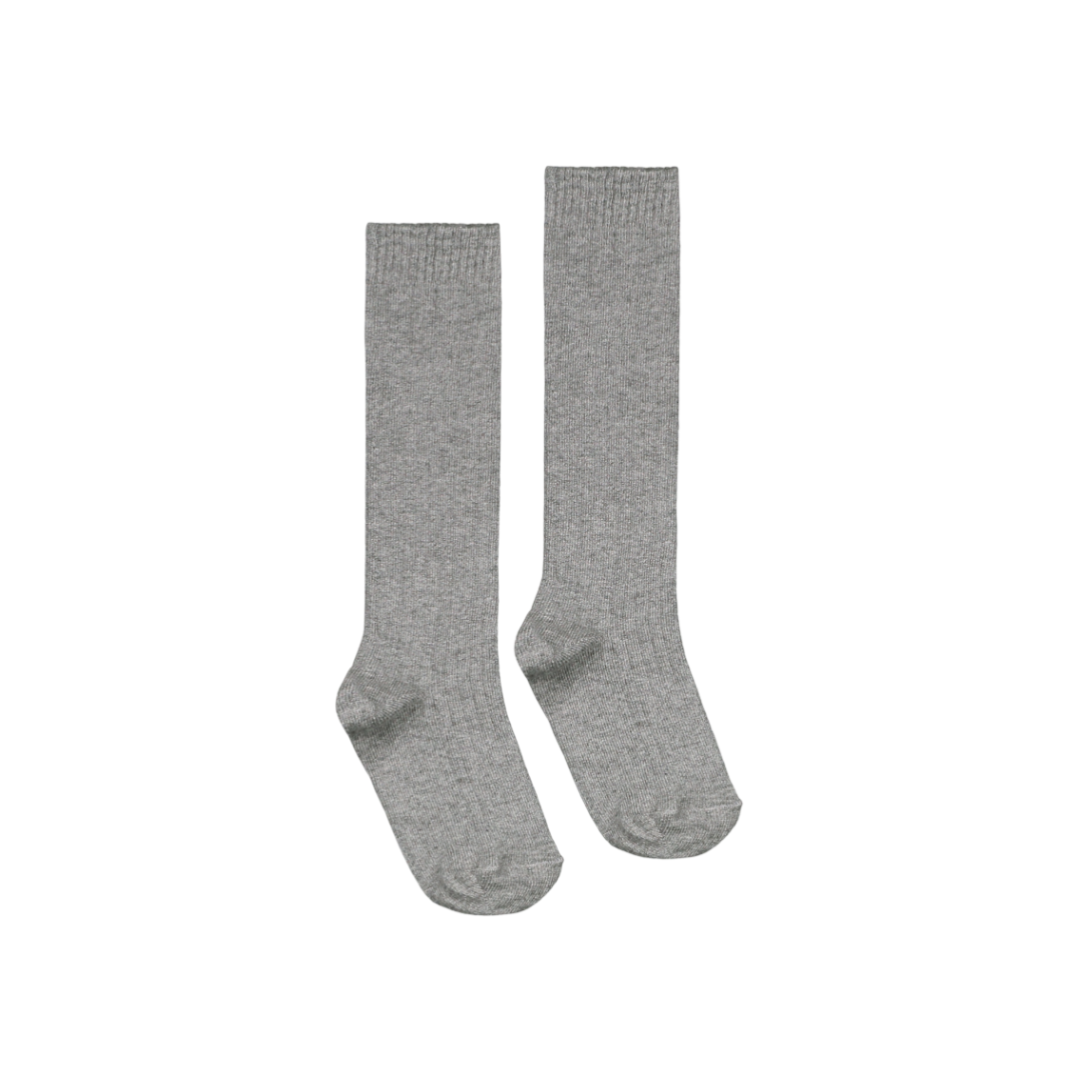 Gray Label Long Ribbed Socks Grey Melange - La Gentile Store