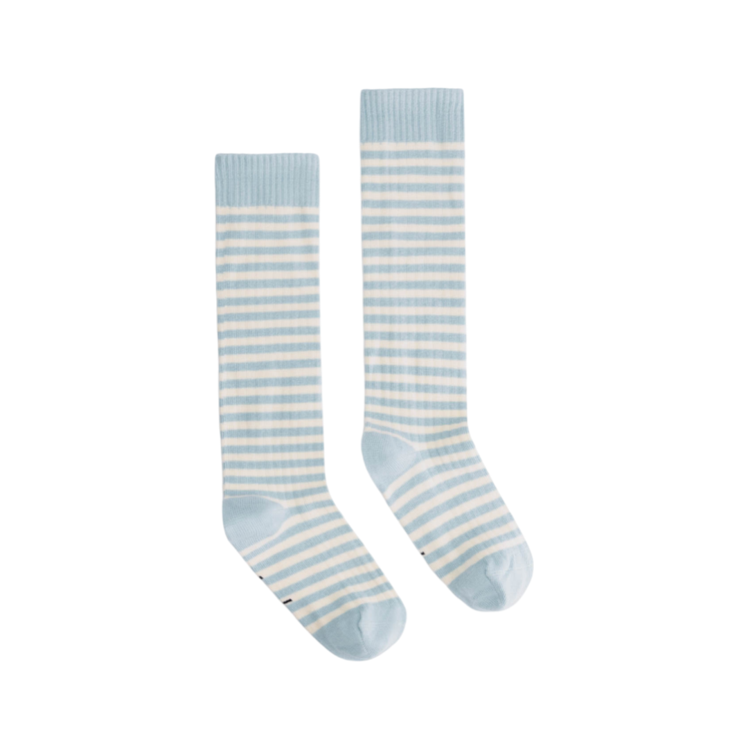 Gray Label Long Ribbed Socks Sky - Cream - La Gentile Store