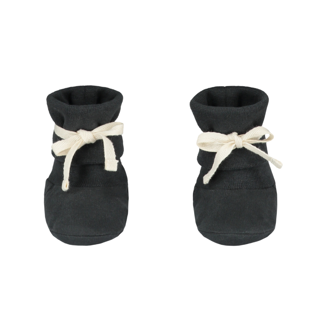 Gray Label Ribbed Baby Booties Nearly Black - La Gentile Store