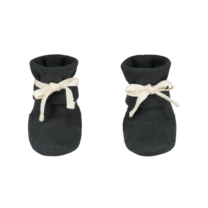 Gray Label Ribbed Baby Booties Nearly Black - La Gentile Store