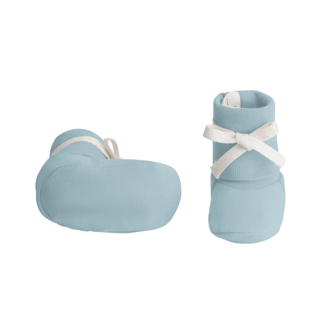 Gray Label Ribbed Baby Booties Sky - La Gentile Store