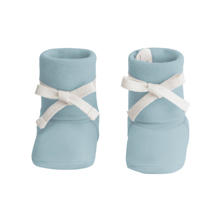 Gray Label Ribbed Baby Booties Sky - La Gentile Store