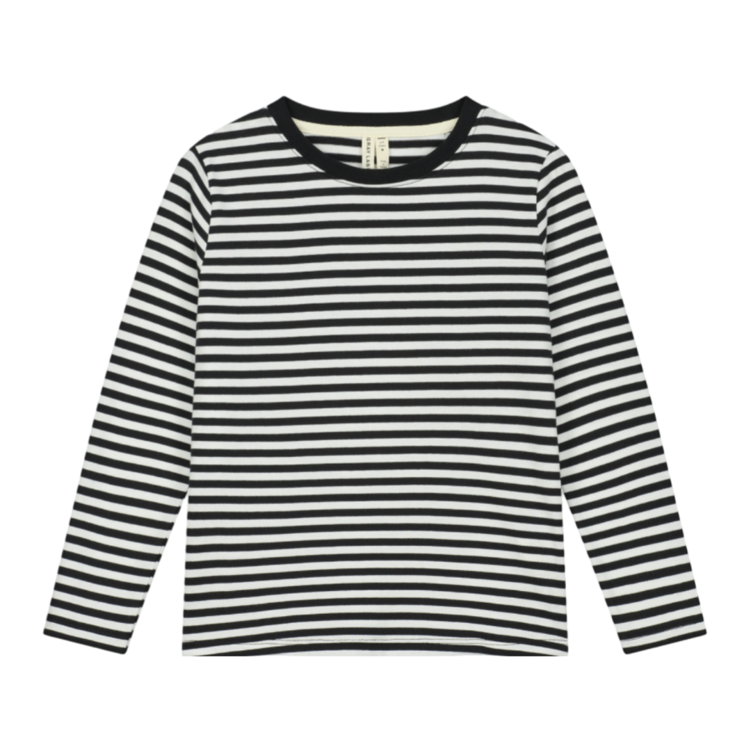 Gray Label Striped Longsleeve Shirt Black Cream - La Gentile Store