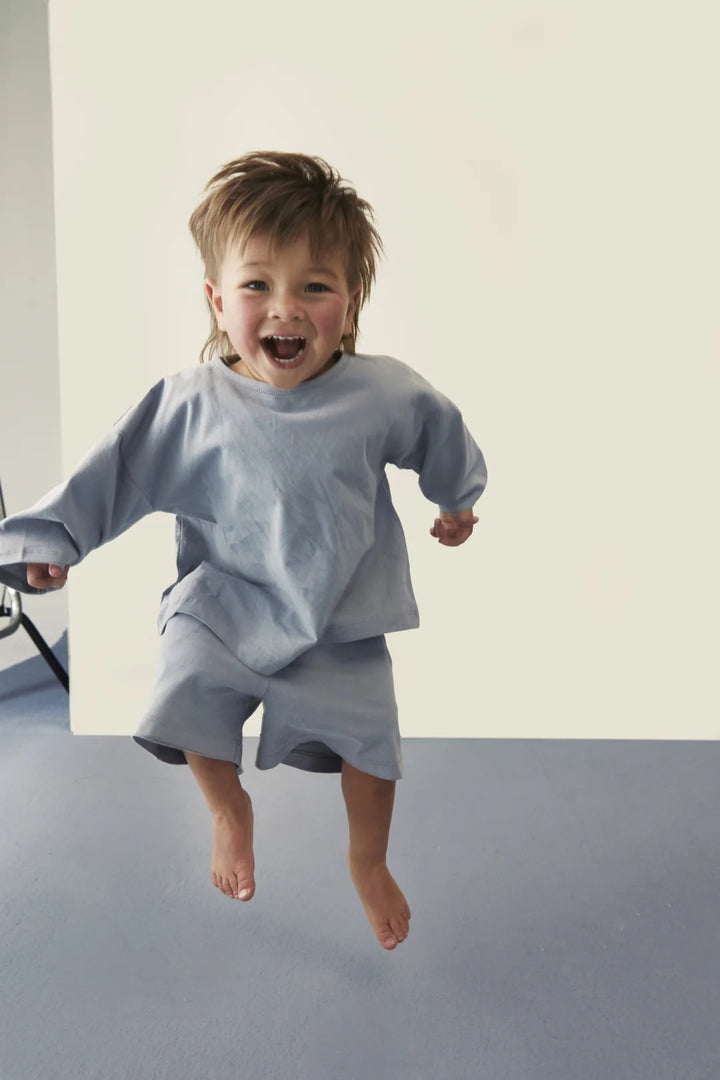 Gray Label Button Shorts Stone Gray