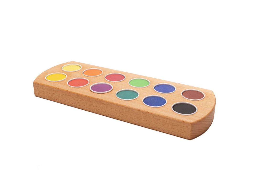 Grennn Wooden Watercolor Holder incl. 12 Colors - La Gentile Store