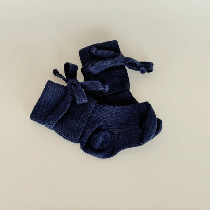 Hirsch Natur Cotton Newborn Socks Navy - La Gentile Store