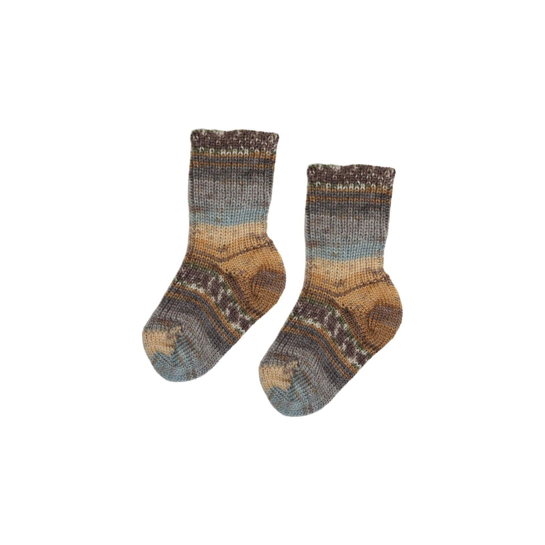 Hirsch Natur Thick Wool Baby Socks Camel Melange - La Gentile Store
