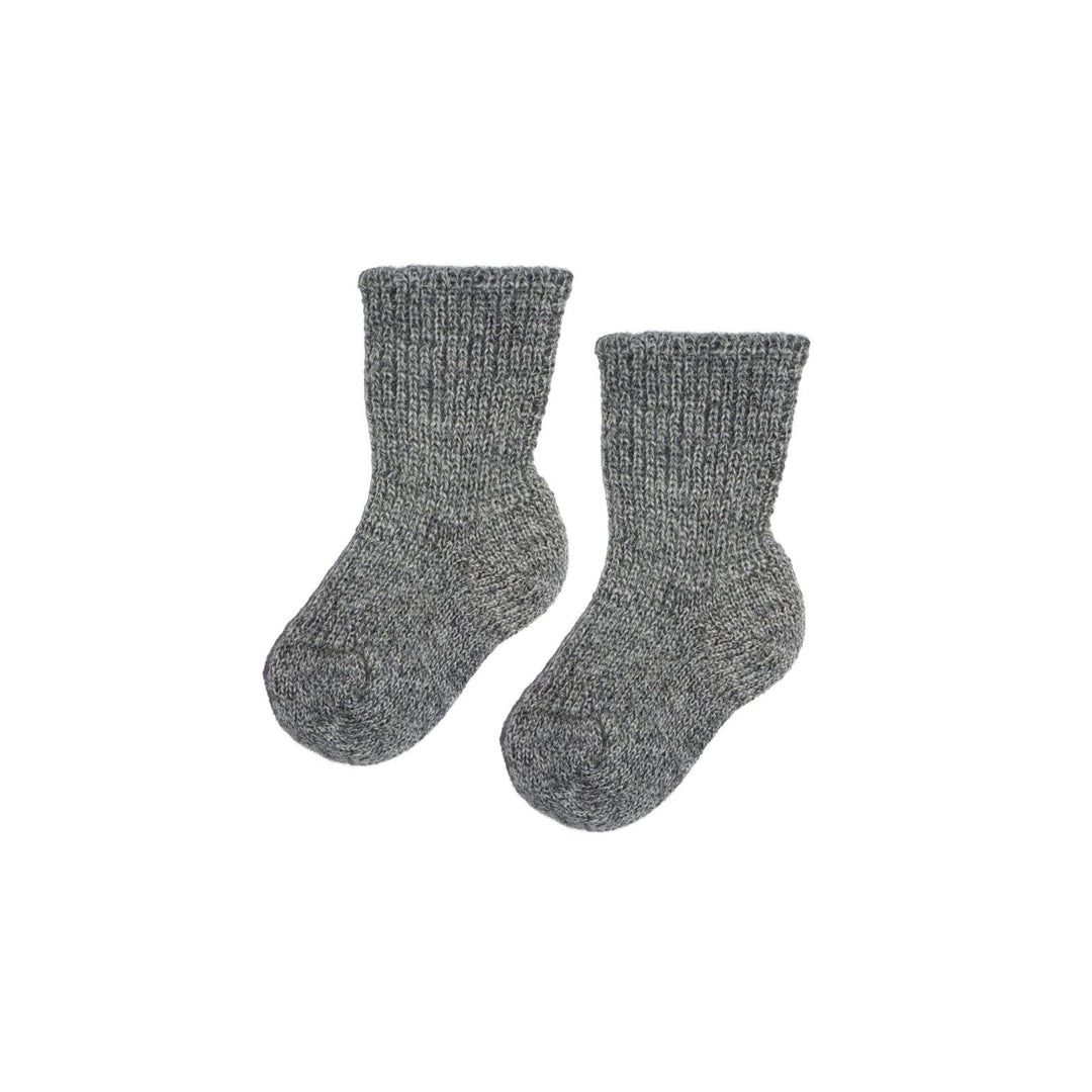 Hirsch Natur Thick Wool Baby Socks Grey Melange - La Gentile Store