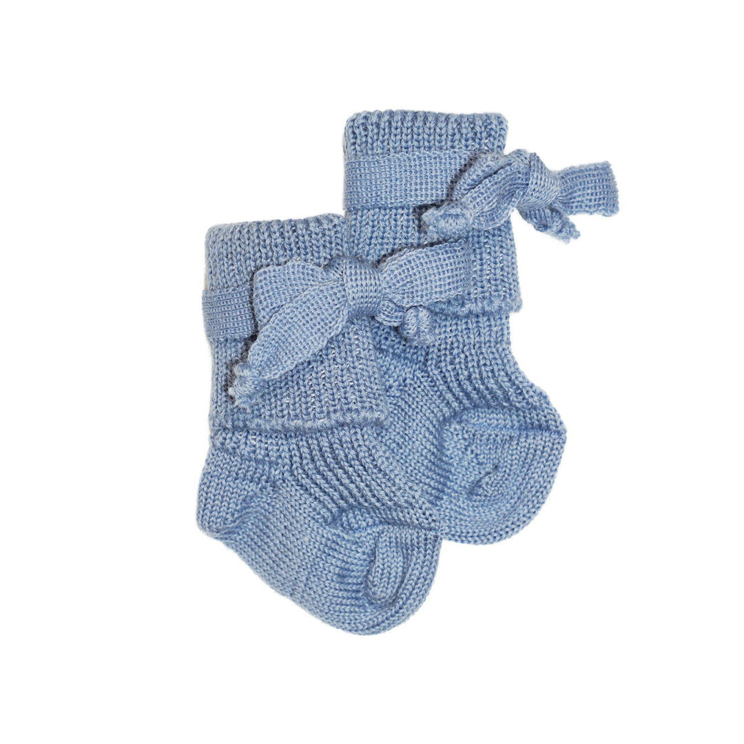 Hirsch Natur Wool Newborn Socks Light Blue - La Gentile Store