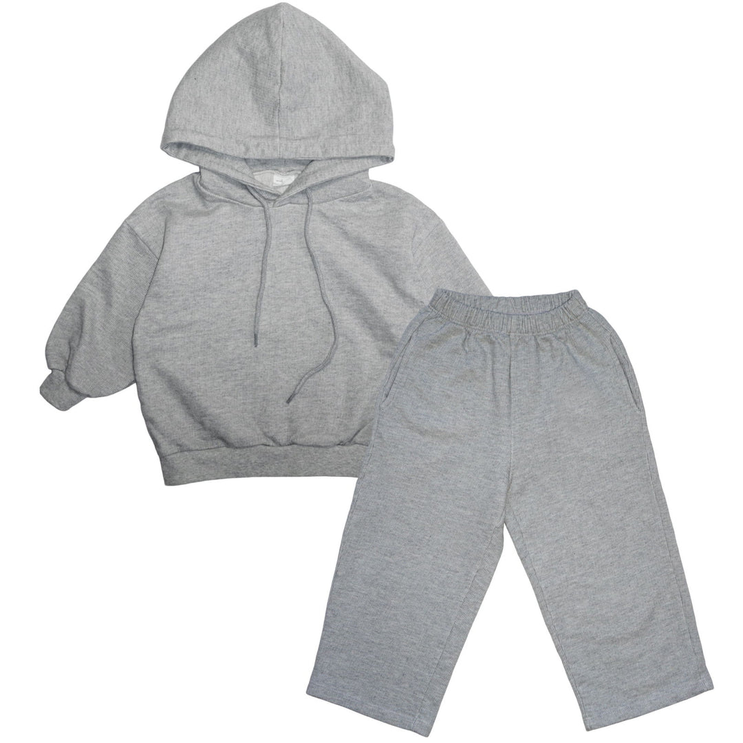 Hoodie and Sweatpants Set Grey Melange - La Gentile Store