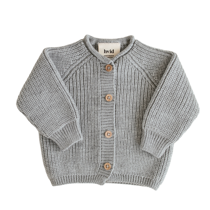 Hvid Cardigan Inga Grey Melange