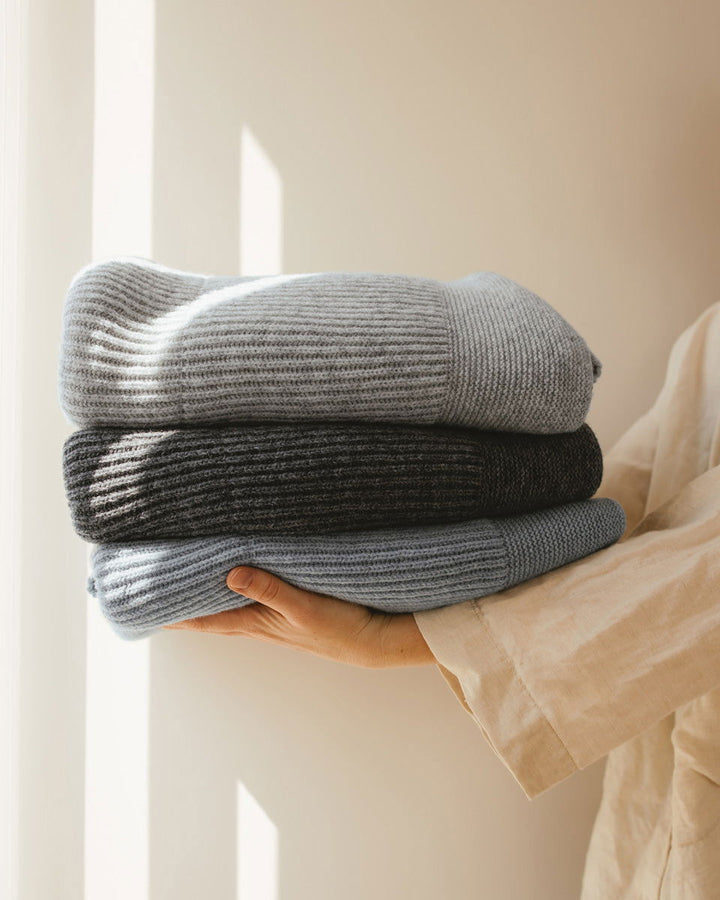 Hvid Blanket Gaston Soft Grey - La Gentile Store