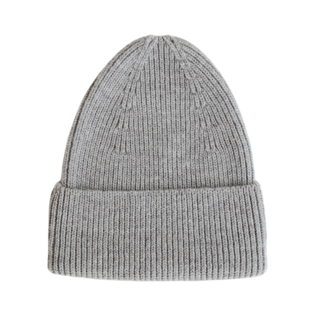 Hvid Fonzie Kids Beanie Grey Melange - La Gentile Store