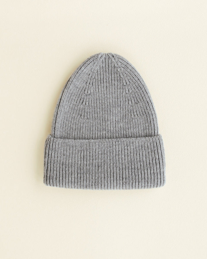 Hvid Fonzie Kids Beanie Grey Melange - La Gentile Store