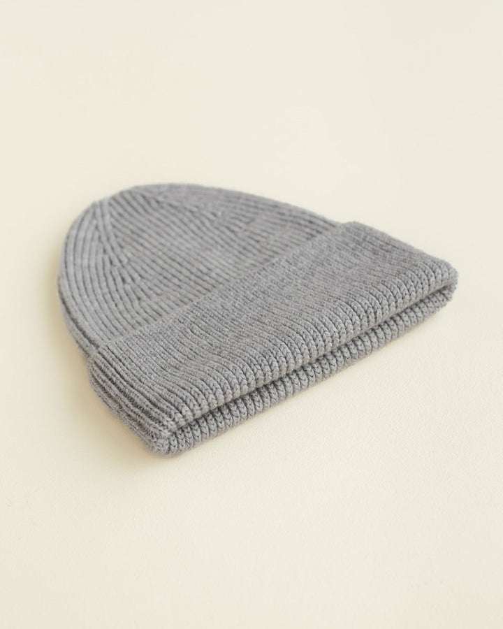 Hvid Fonzie Kids Beanie Grey Melange - La Gentile Store