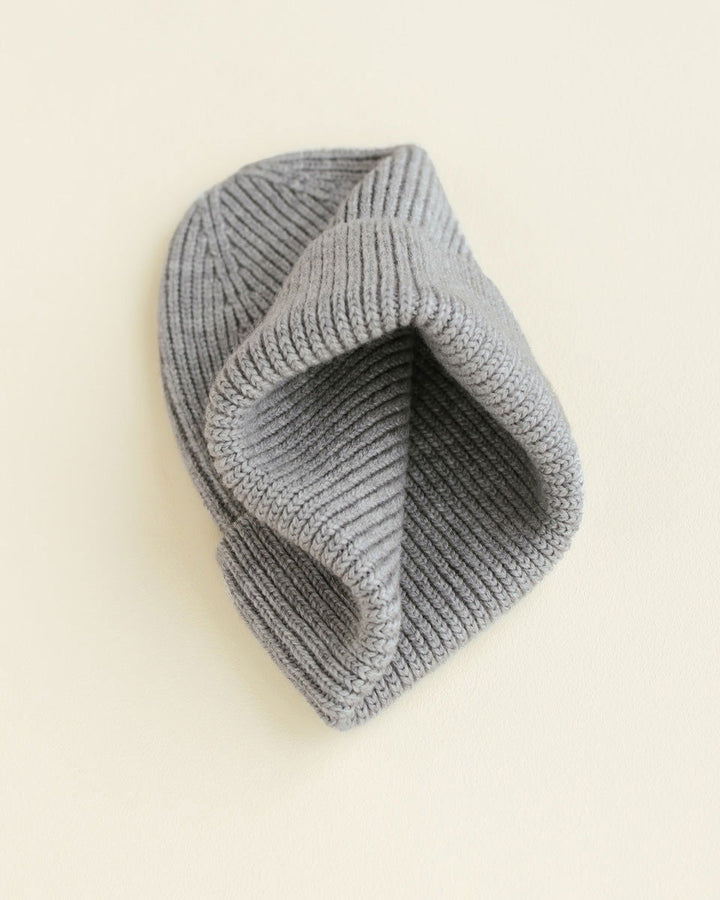 Hvid Fonzie Kids Beanie Grey Melange - La Gentile Store