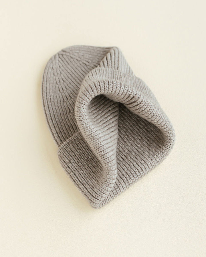 Hvid Fonzie Kids Beanie Pebble - La Gentile Store
