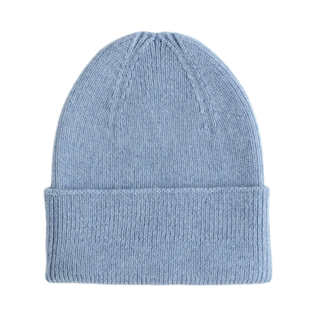 Hvid Fonzie Newborn Beanie Light Blue - La Gentile Store