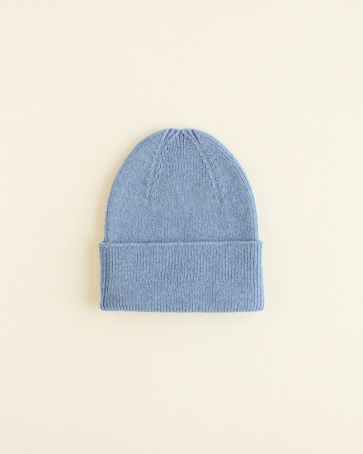 Hvid Fonzie Newborn Beanie Light Blue - La Gentile Store