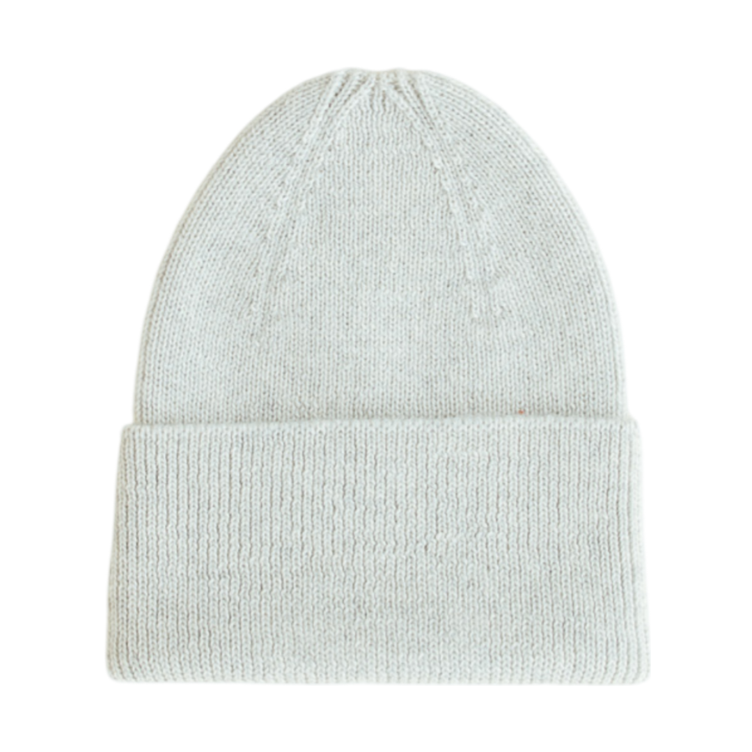 Hvid Fonzie Newborn Beanie Light Grey - La Gentile Store