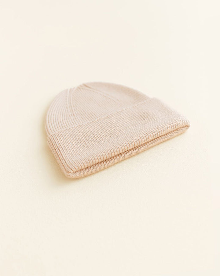 Hvid Fonzie Newborn Beanie Oat - La Gentile Store