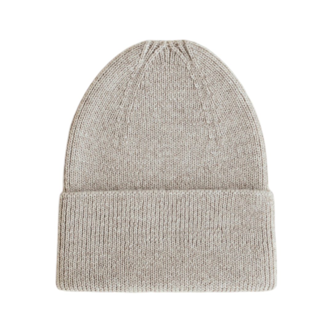 Hvid Fonzie Newborn Beanie Pebble - La Gentile Store