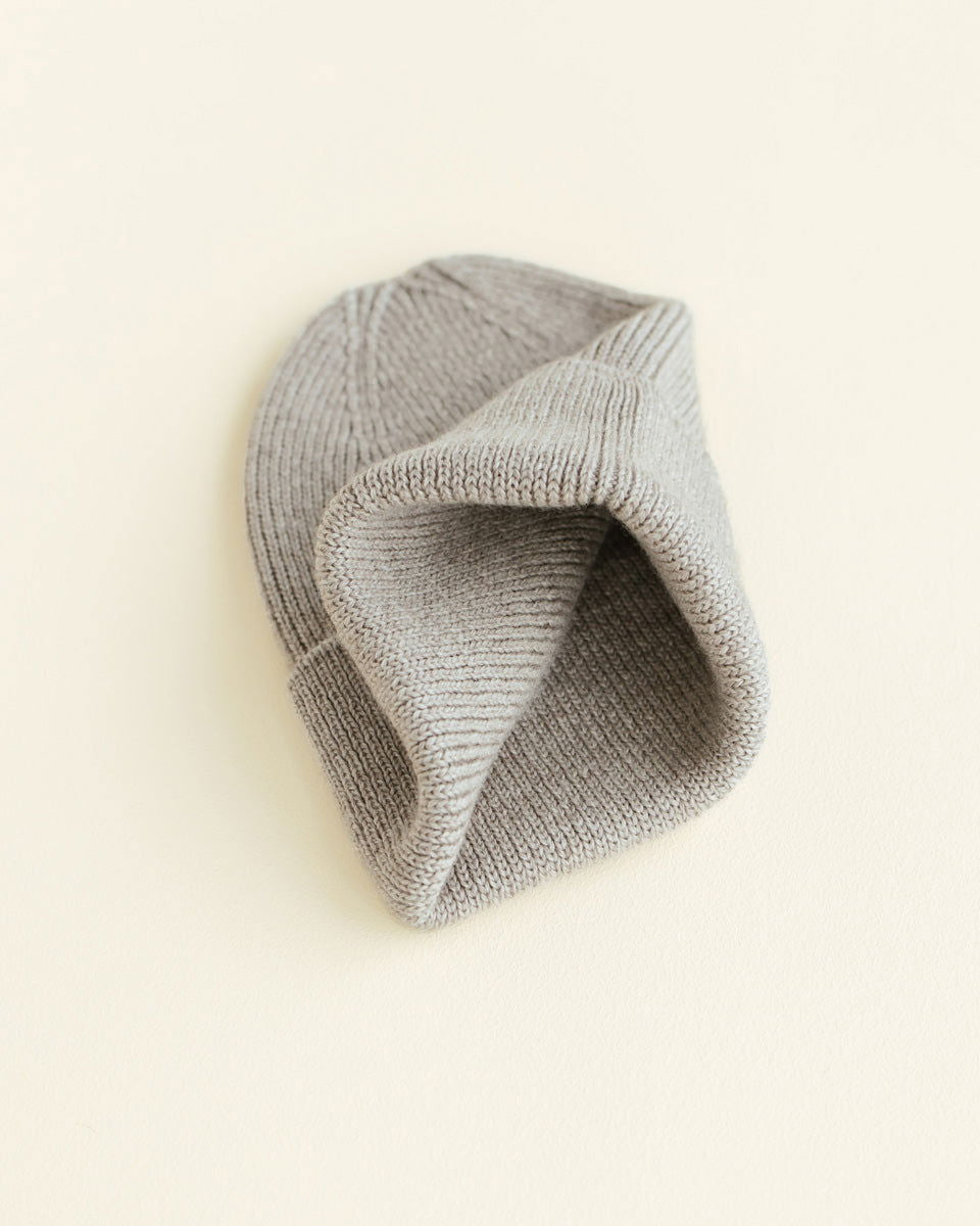 Hvid Fonzie Newborn Beanie Pebble - La Gentile Store