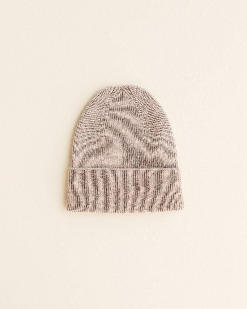 Hvid Fonzie Newborn Beanie Sand - Hvid Beanie - Wool Baby Beanie