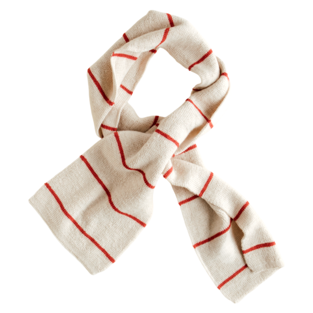 Hvid Igor Scarf Red Cream Stripe - La Gentile Store