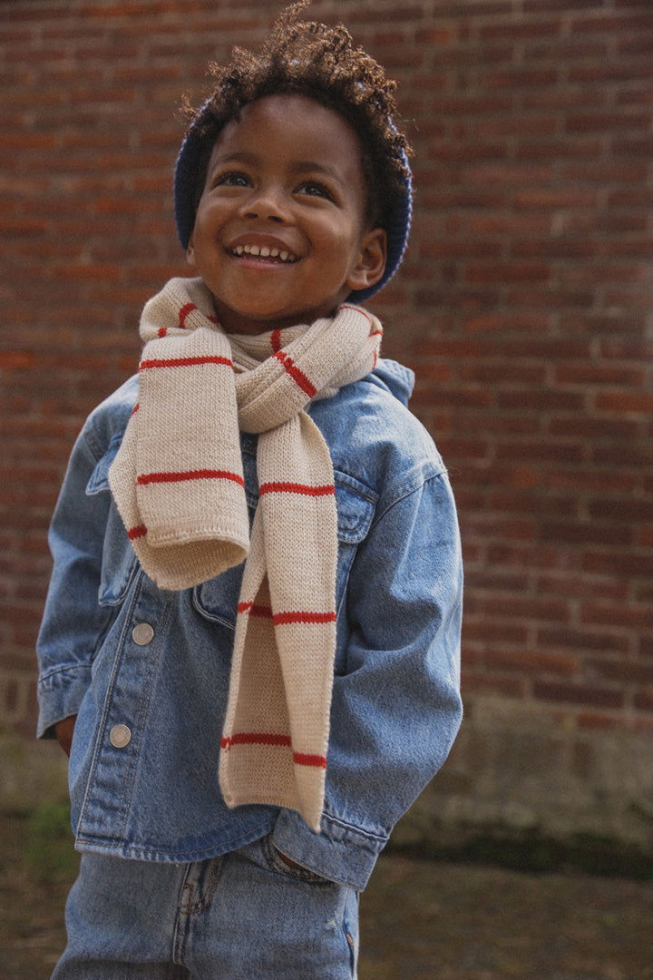 Hvid Igor Scarf Red Cream Stripe - La Gentile Store