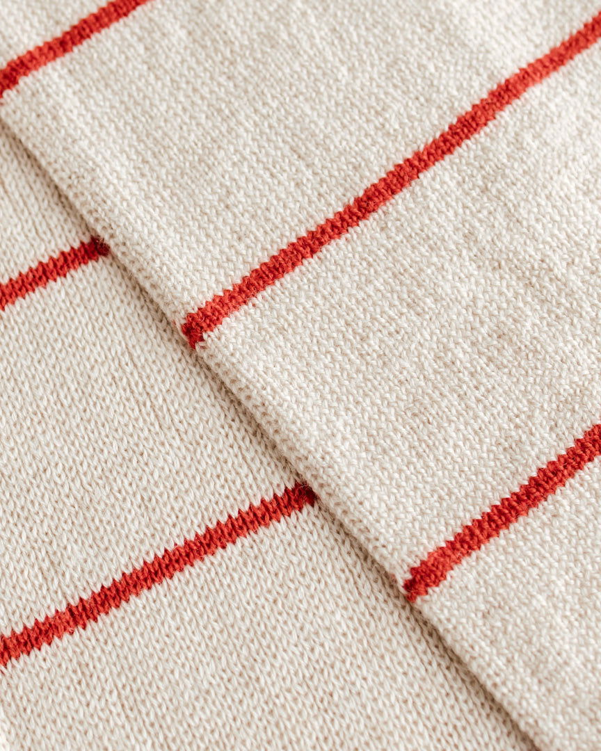 Hvid Igor Scarf Red Cream Stripe - La Gentile Store