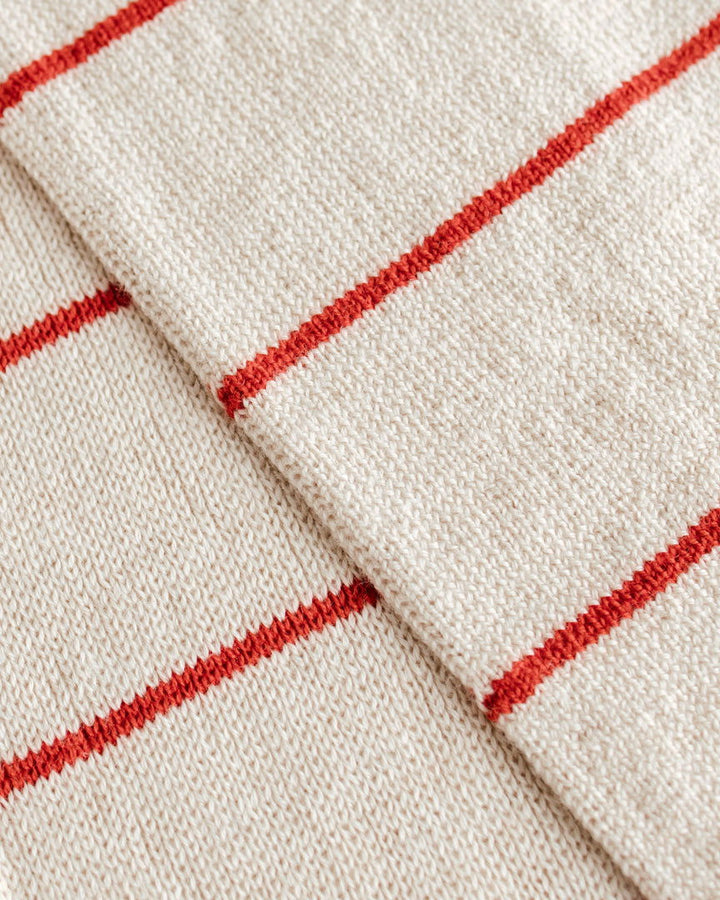 Hvid Igor Scarf Red Cream Stripe - La Gentile Store