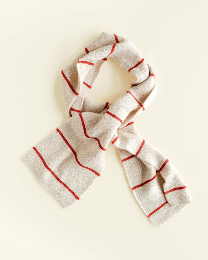 Hvid Igor Scarf Red Cream Stripe - La Gentile Store