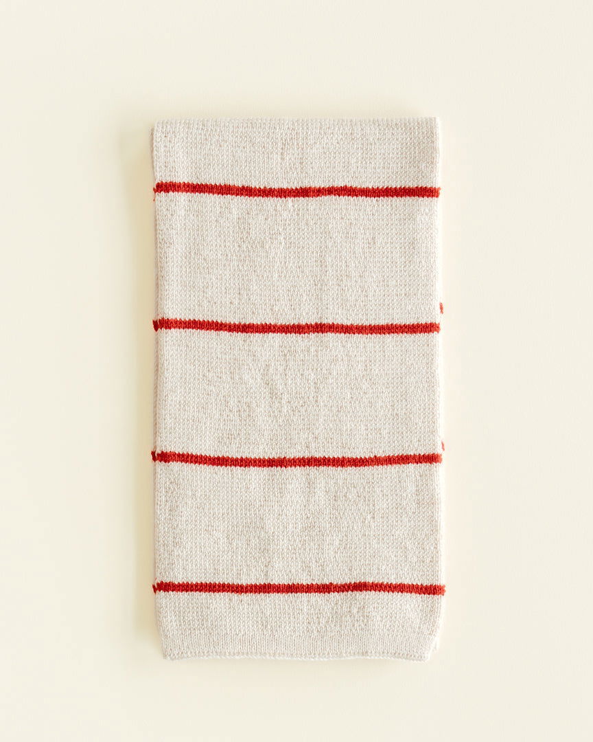 Hvid Igor Scarf Red Cream Stripe - La Gentile Store
