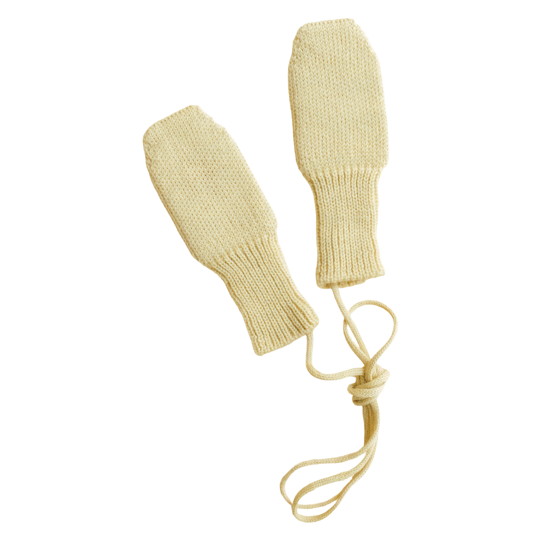 Hvid Wool Mittens Fiza Light Yellow