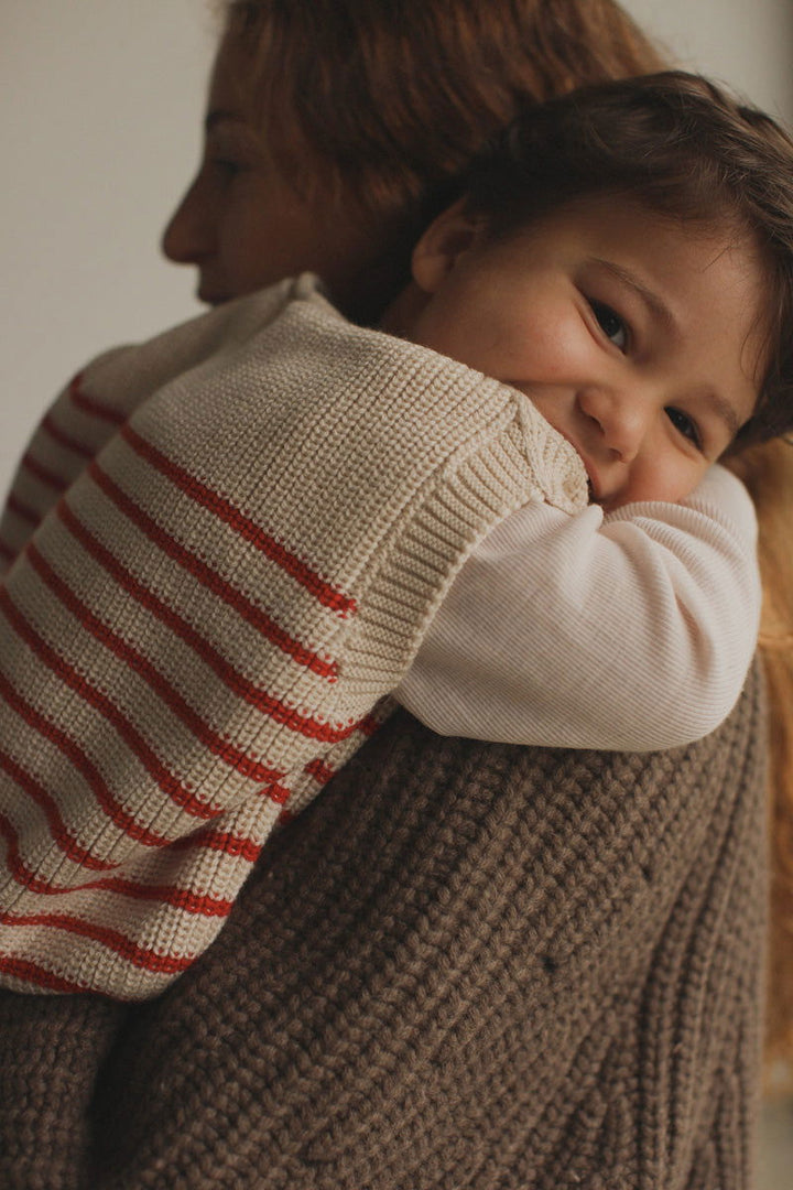 Hvid Vest Harvey Kids Cream - Red - La Gentile Store