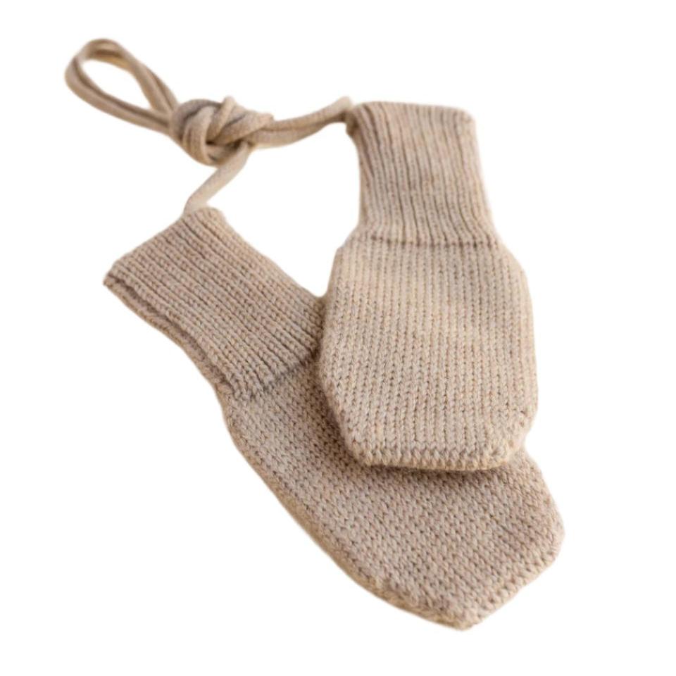 Hvid Wool Mittens Fiza Sand - La Gentile Store