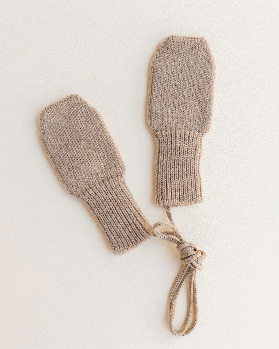 Hvid Wool Mittens Fiza Sand - La Gentile Store