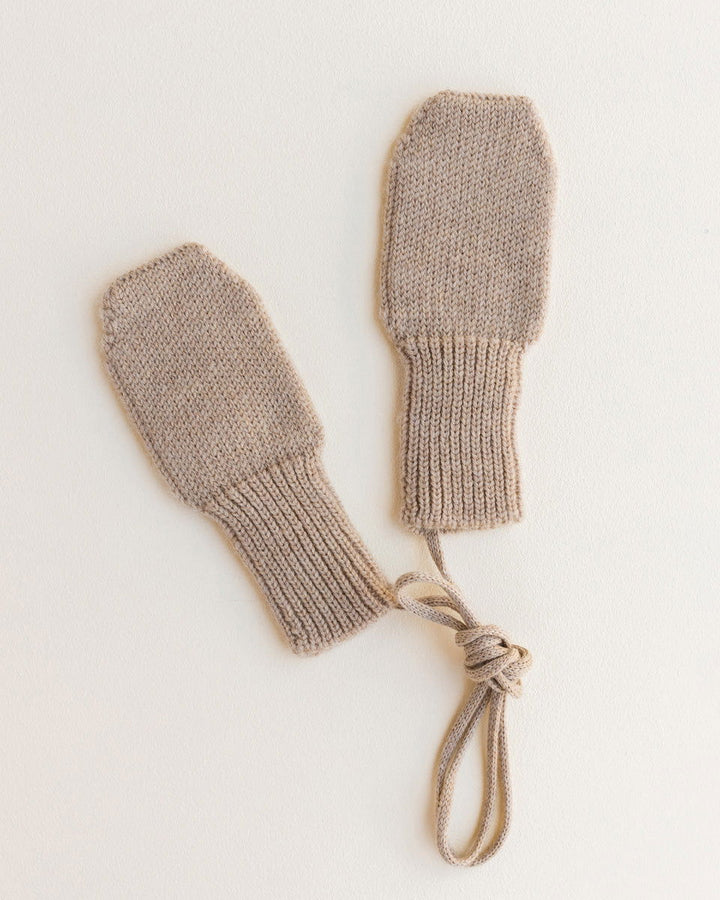 Hvid Wool Mittens Fiza Sand - La Gentile Store