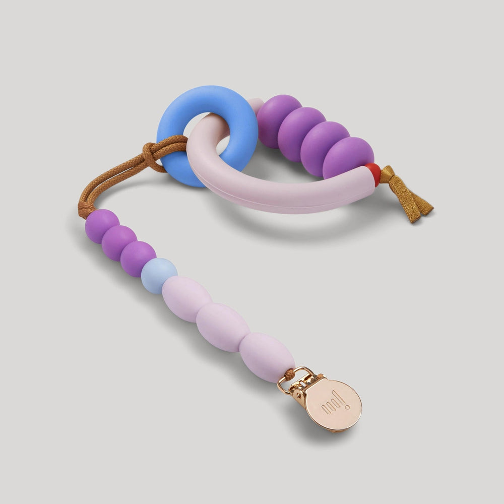 January Moon Plum Arch Teether + Pacifier Clip Set - La Gentile Store