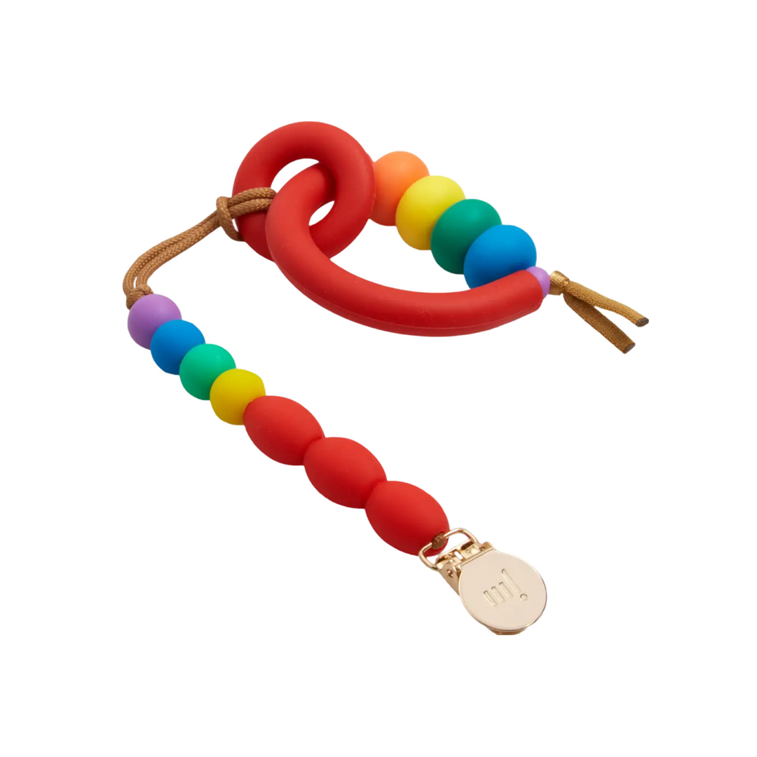 January Moon Pride Arch Teether + Pacifier Clip Set - La Gentile Store